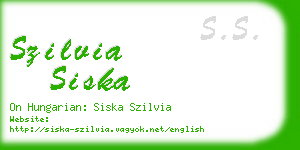 szilvia siska business card